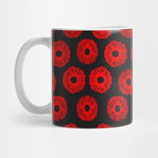 Red Hand-Drawn Floral Pattern Mug